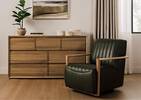 Fauteuil piv. en cuir Simone -Ari mousse