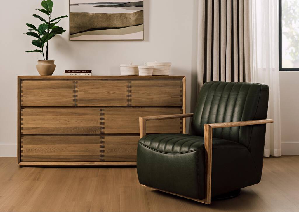 Fauteuil piv. en cuir Simone -Ari mousse