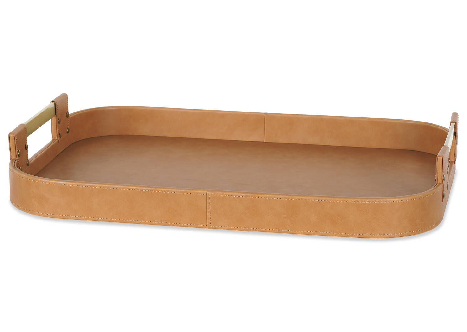 Plateau rectangulaire Riva brun clair