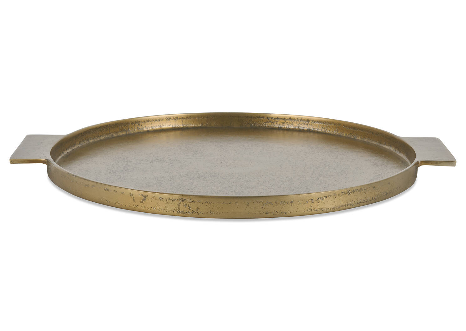 Plateau rond Corbyn laiton antique