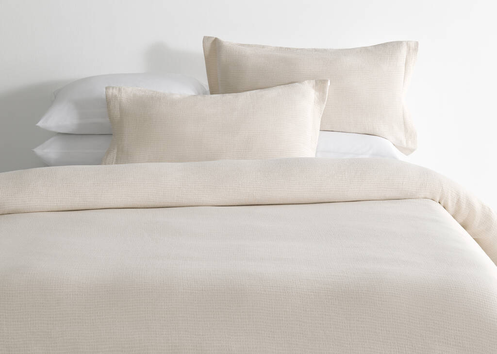 Arlon Cotton Duvet Set Queen Sand/Ivo