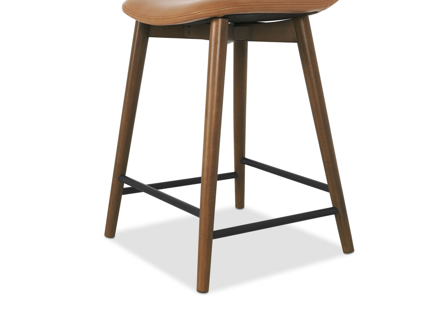 Tabouret en cuir Decklyn -Olson chameau