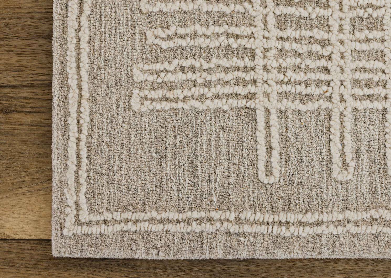 Nichols Wool Rug 60x96 Grey/Ivory