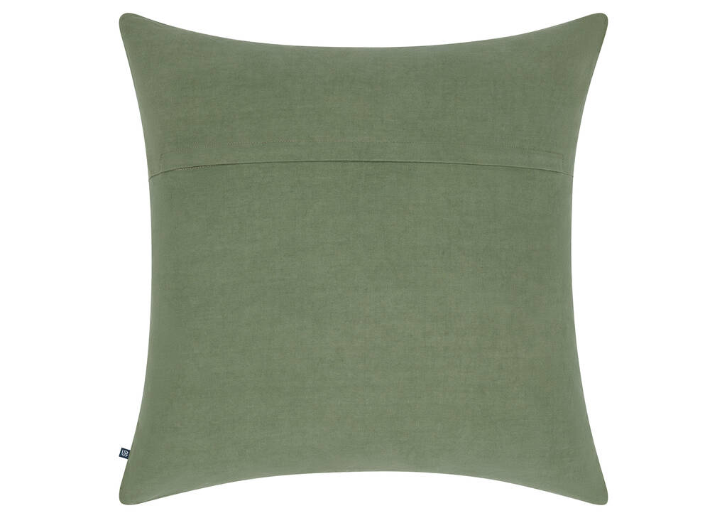 Coussin coton feuilles Meena 20x20 vert