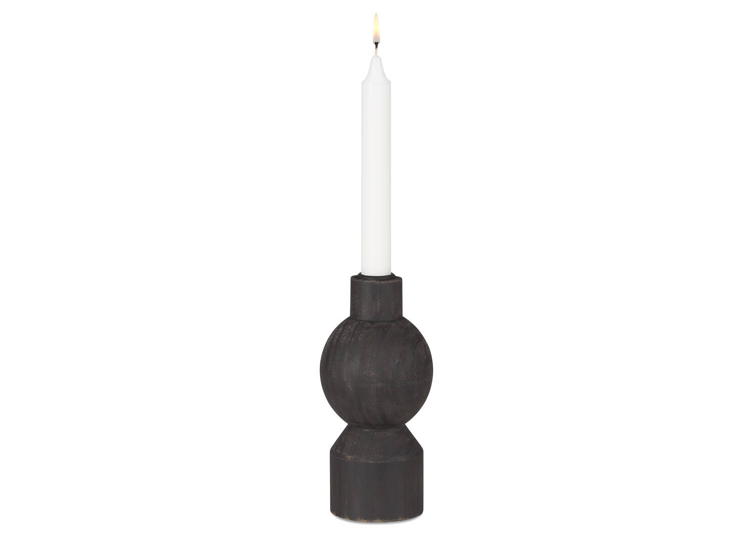 Ezio Candle Holder Wide Black