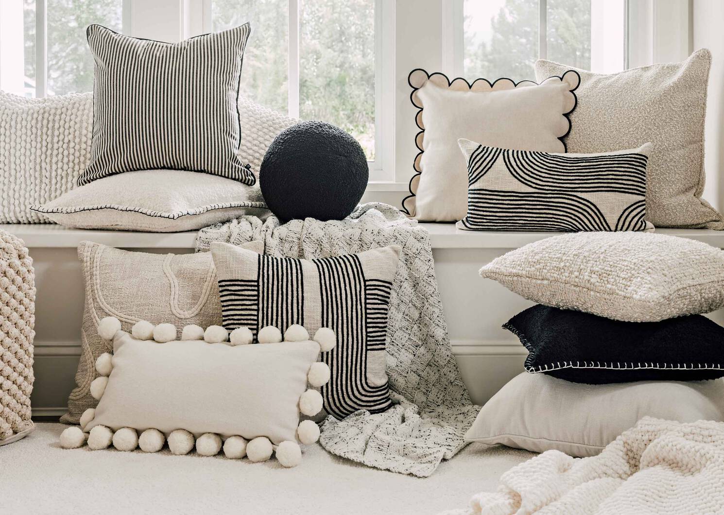 Allis Cotton Pillow 20x20 Ivory