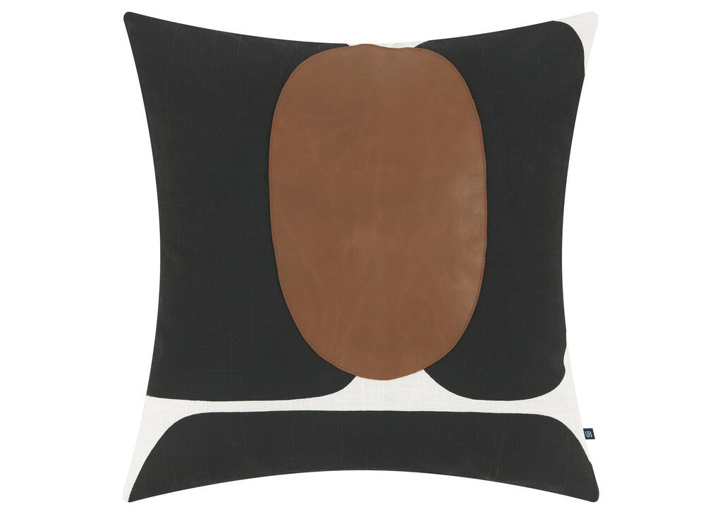 Rae Cotton Pillow 20x20 Blk/Iv/Carame