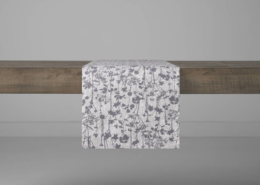 Erin Table Runner Ivory/Grey