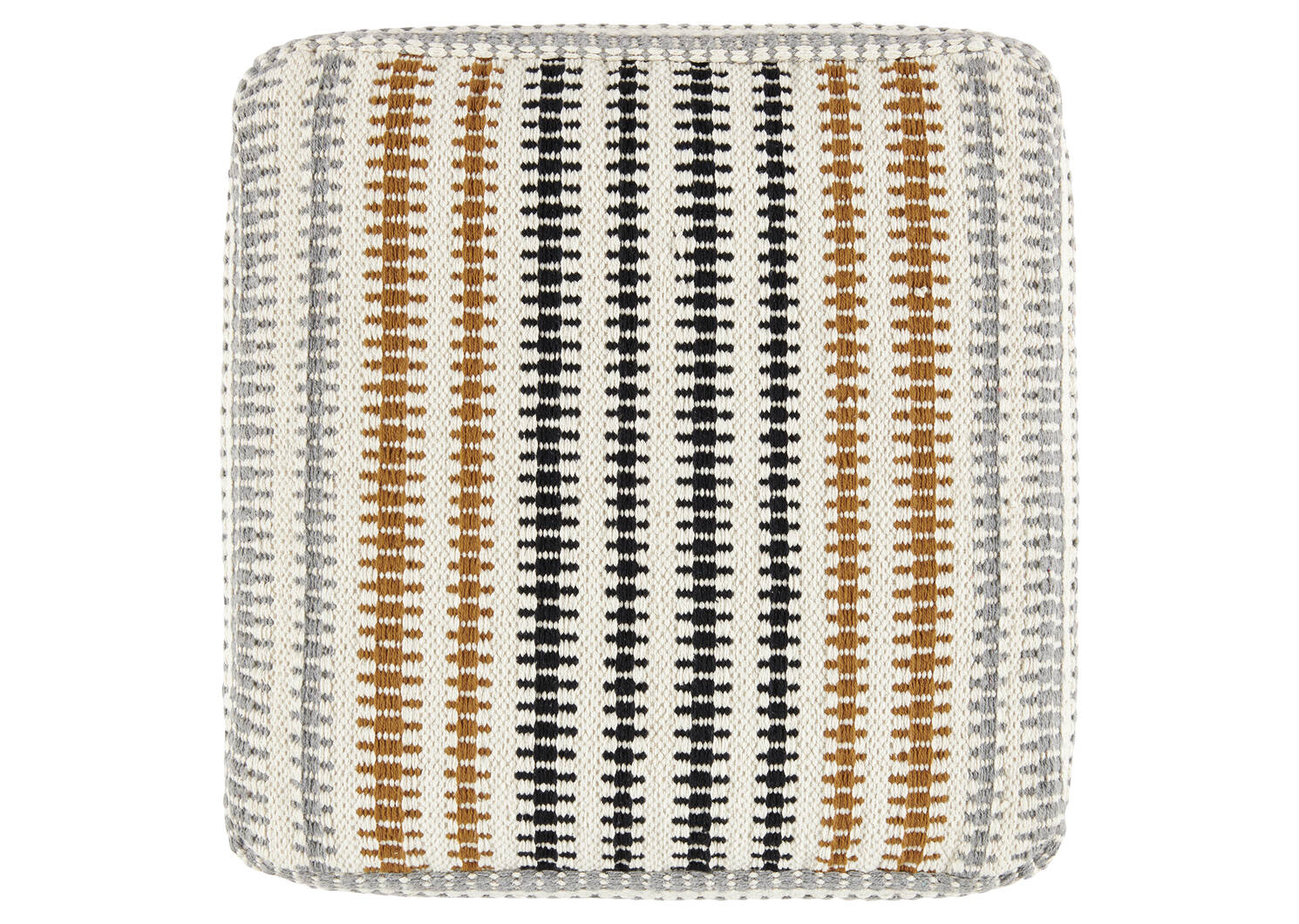 Aubrey Striped Cotton Woven Pouf Mult