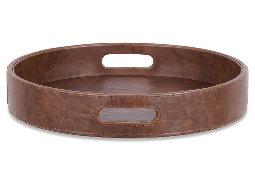 Tessa Round Tray Small Cognac