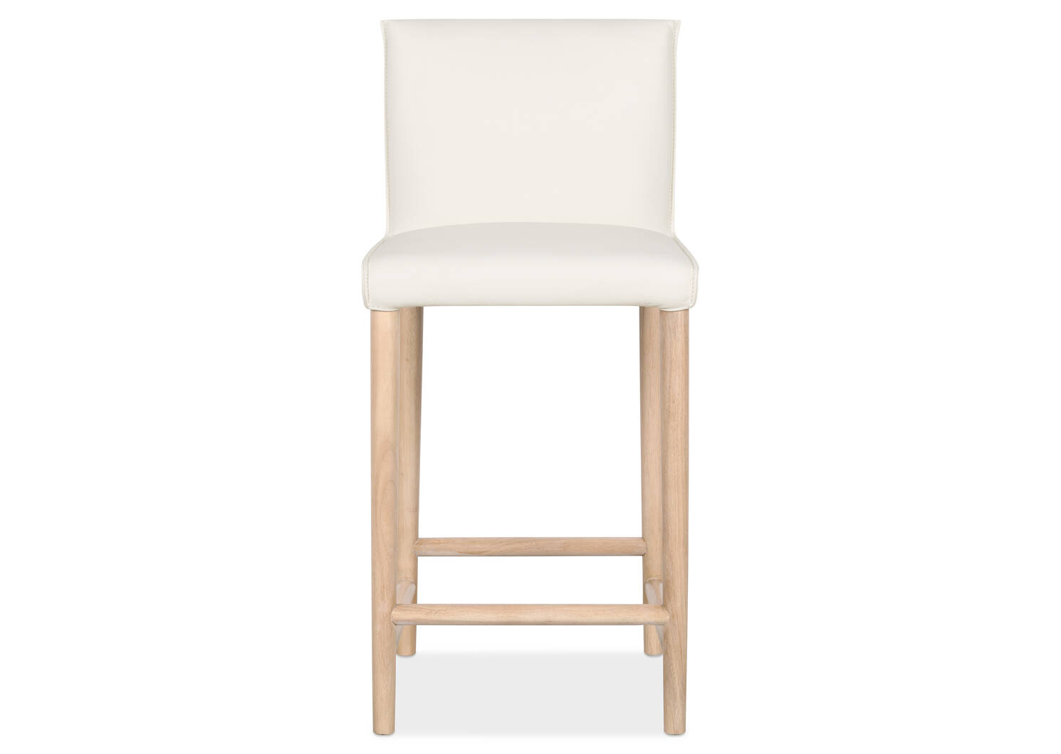 Marciona Lthr Counter Stool -Forega Wht