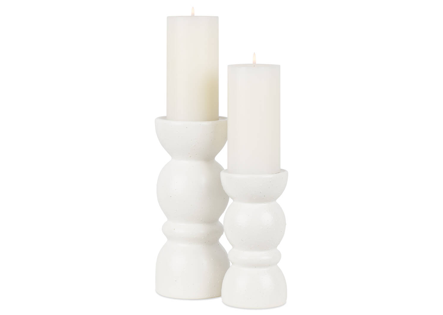 Emile Candle Holder Short White