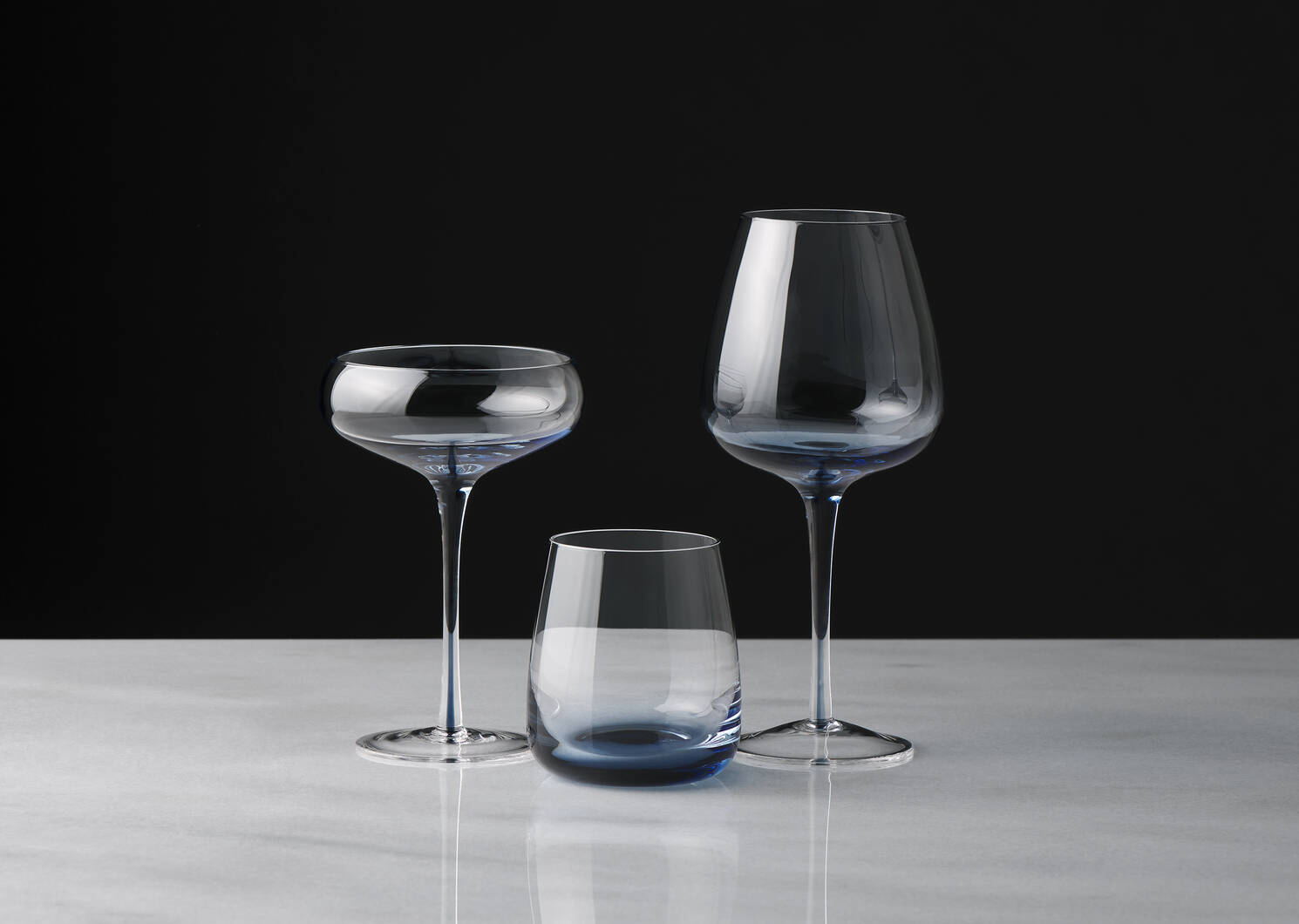 Collection de verres Maris transparents/bleus