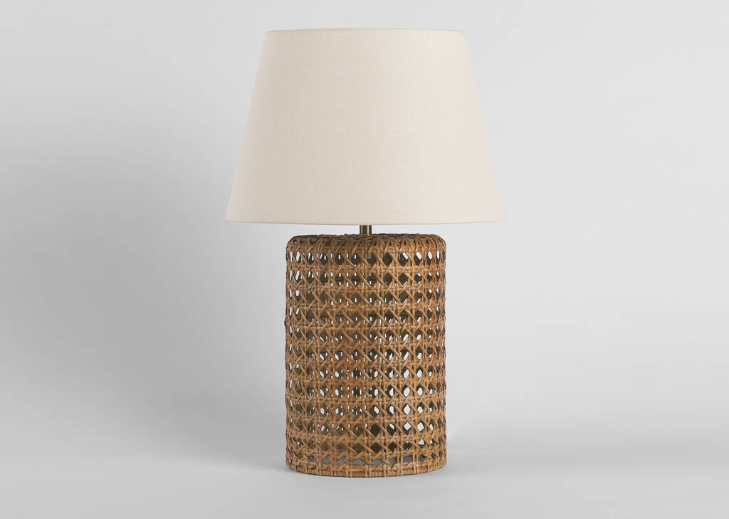 Lampe de table en canne de rotin Reyna
