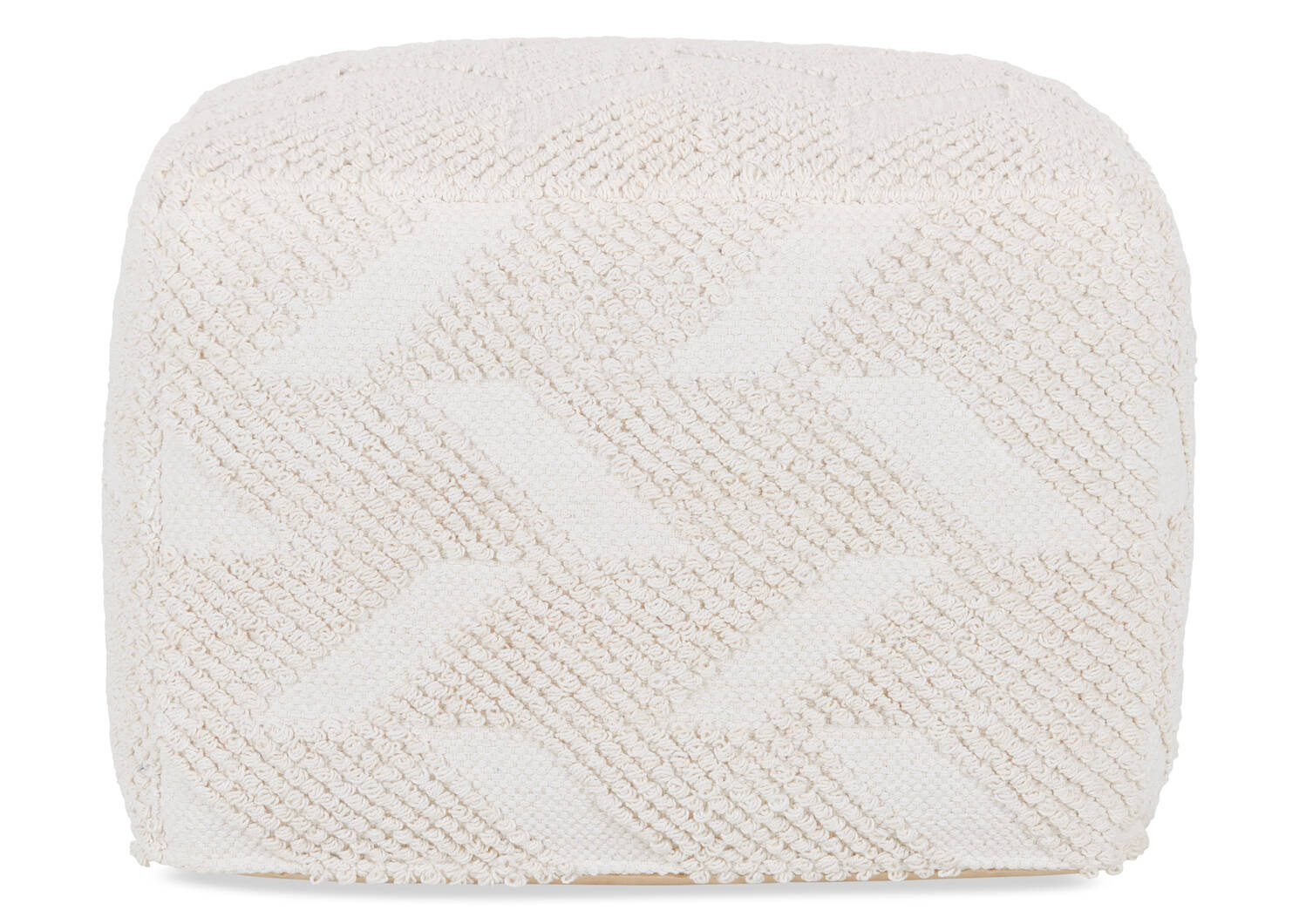 Emerson Cotton Woven Pouf Natural