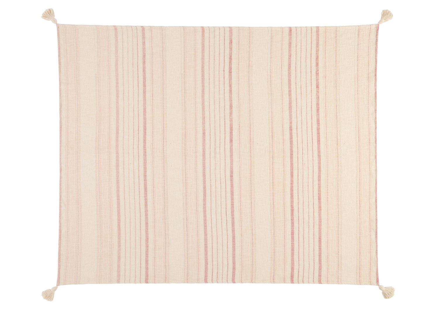 Artesia Stripe Throw Ivory/Terracotta