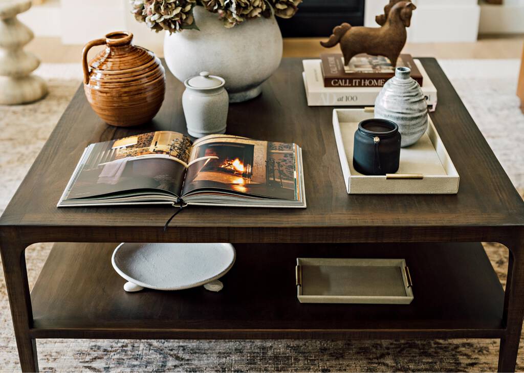 Grand plateau similicuir Burrell sable