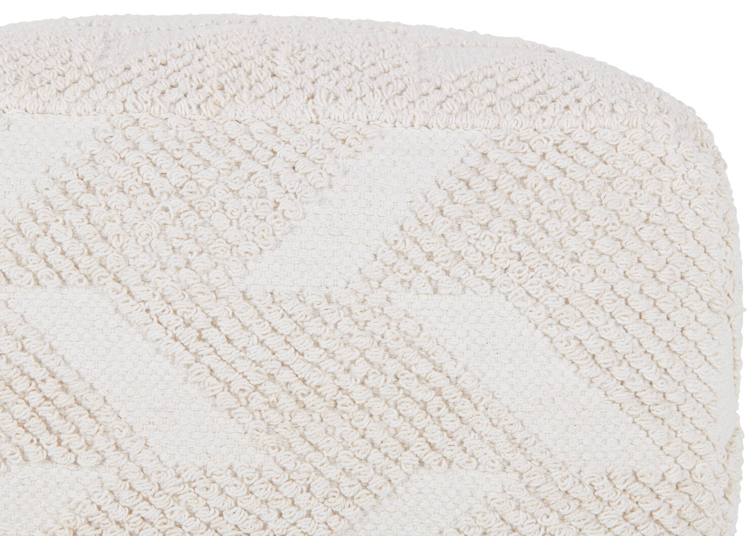 Emerson Cotton Woven Pouf Natural