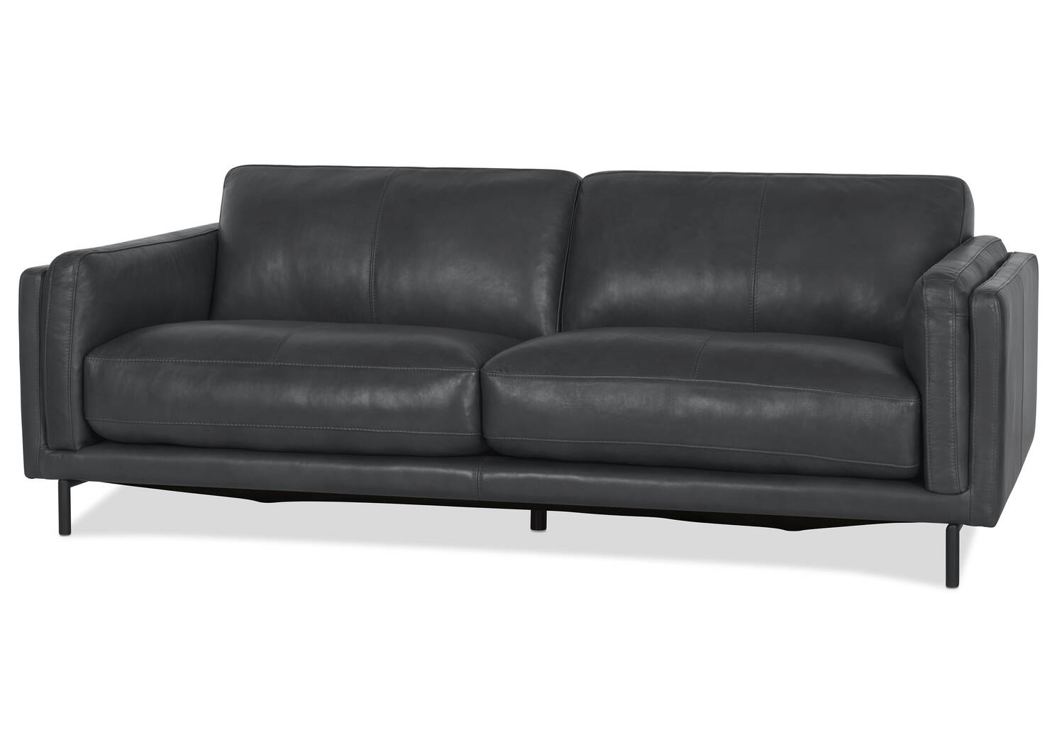 Canapé en cuir Renfrew 80 po -Alder gris