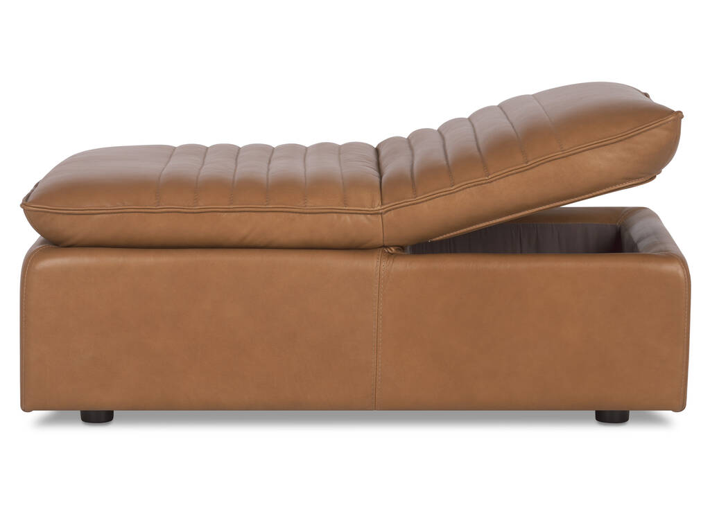 Skylar Leather Ottoman -Adler Tan