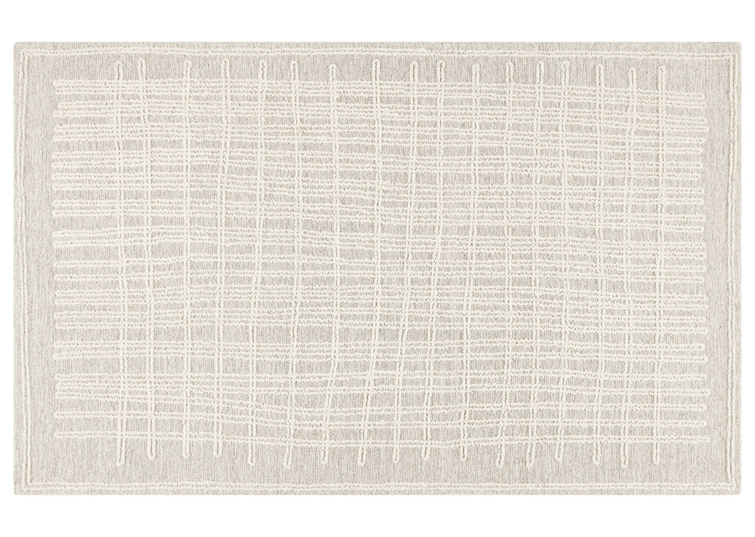 Nichols Wool Rug 60x96 Grey/Ivory
