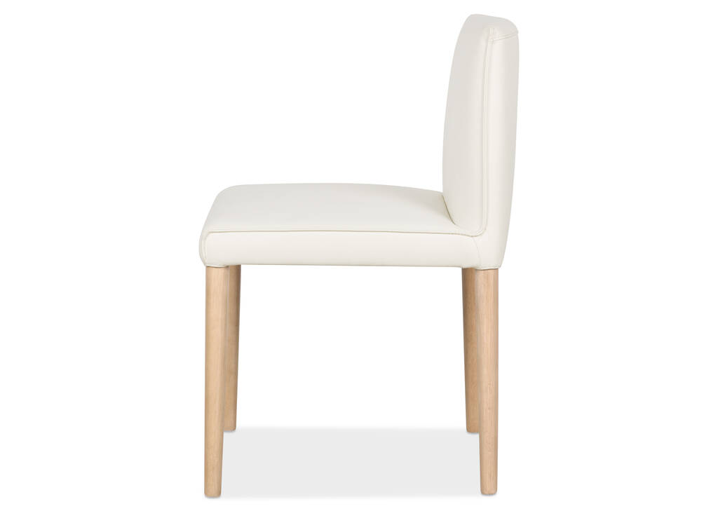 Chaise en cuir Marciona -Forega blanc