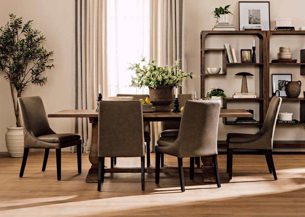 Chaise en cuir Maurizio -Torino cendr&eacute;