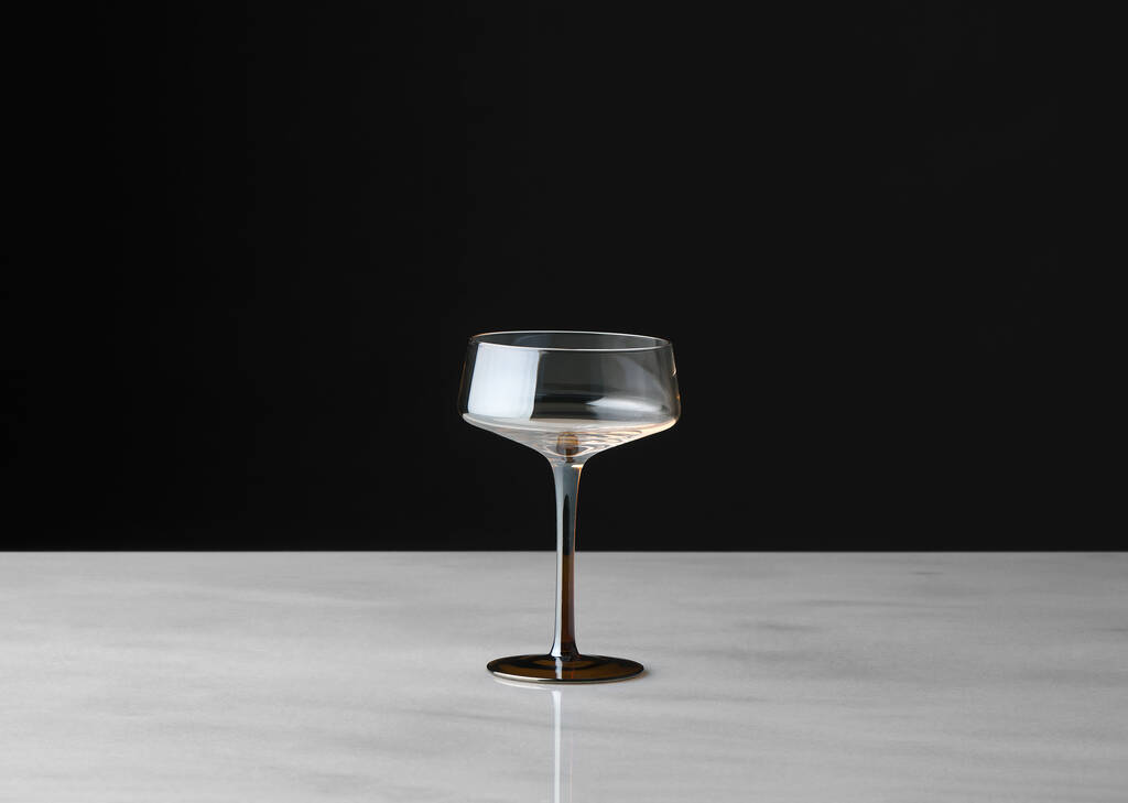 Coupe &agrave; champagne Abie topaze/cognac