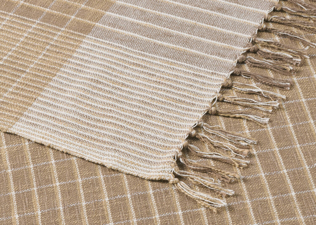 Stevie Cotton Plaid Throw Fawn/Multi