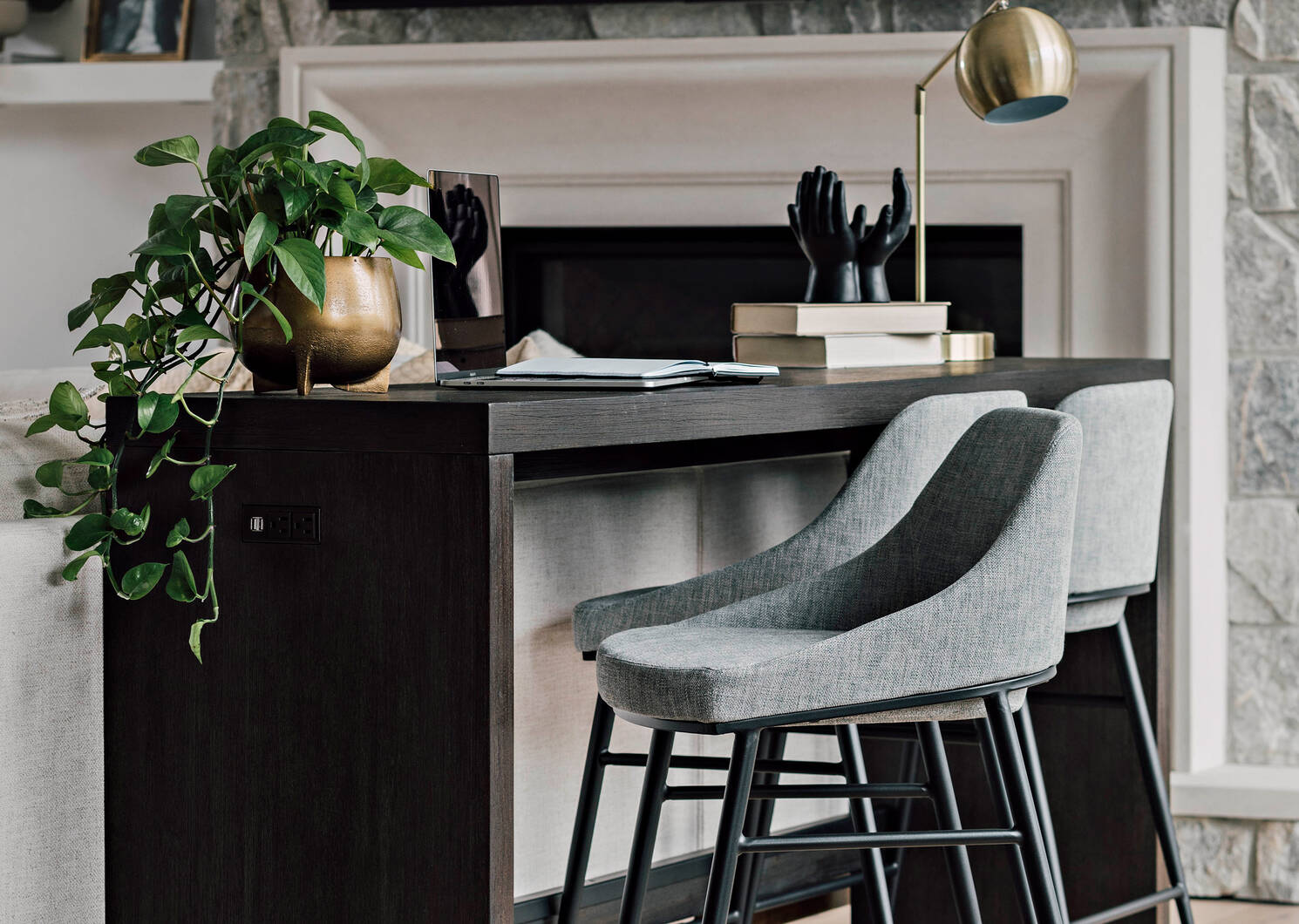Belmont Counter Console -Morel Pepper