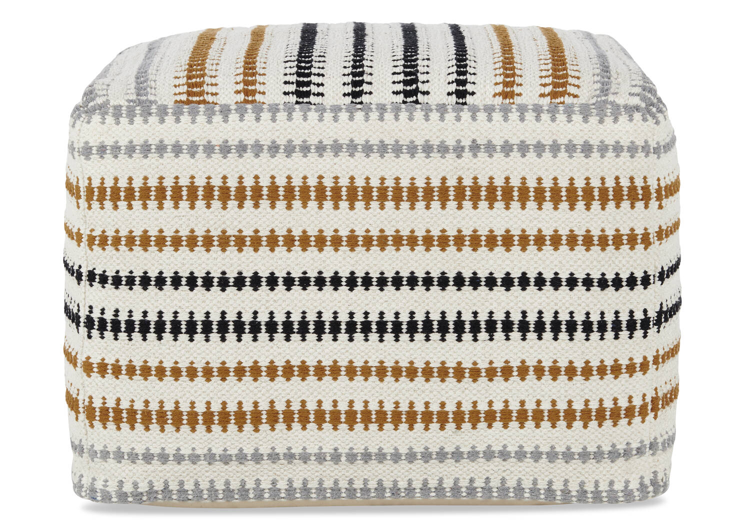 Aubrey Striped Cotton Woven Pouf Mult