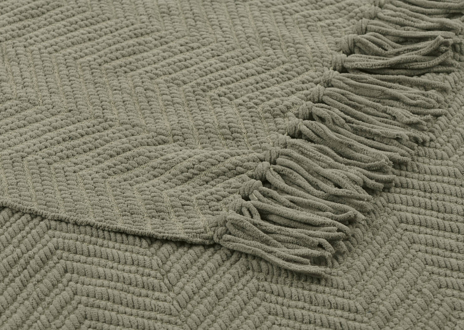Jeté en chenille Elan sauge