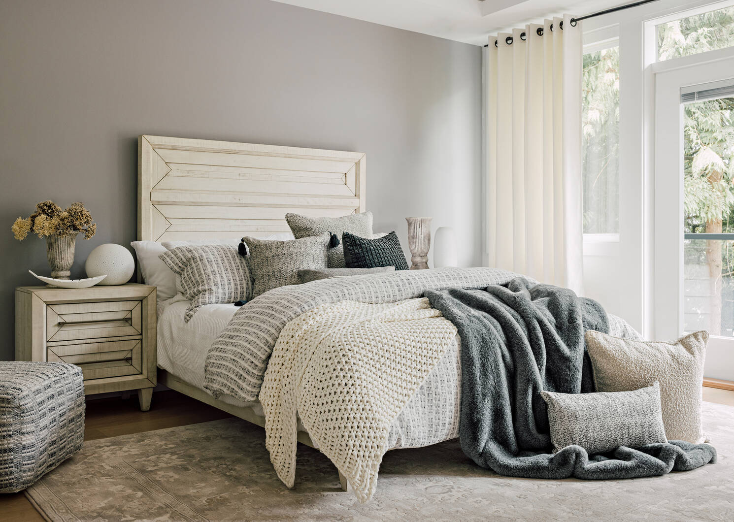 Pouf Vauxhall gris pâle