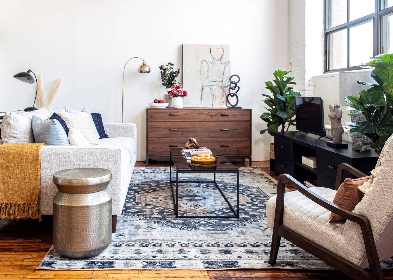Bureau 6 tiroirs Houston -Harris noyer
