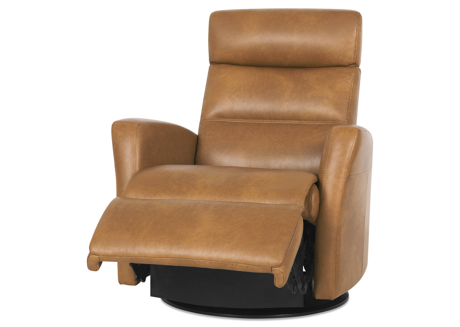 Fauteuil inc. en cuir Jasper -Sol ambré