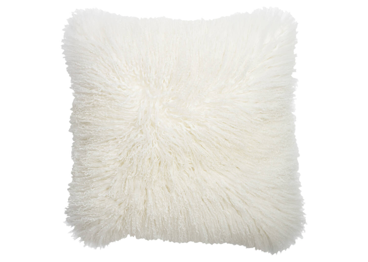 Coussin Mongolian 20x20 blanc