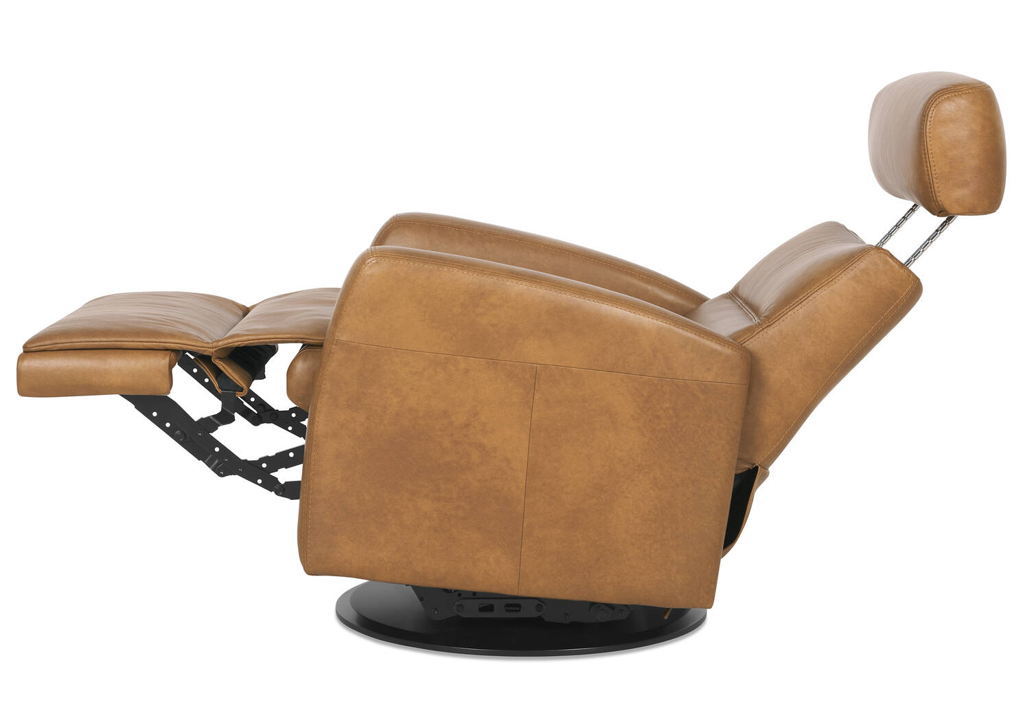 Fauteuil inc. en cuir Jasper -Sol ambré