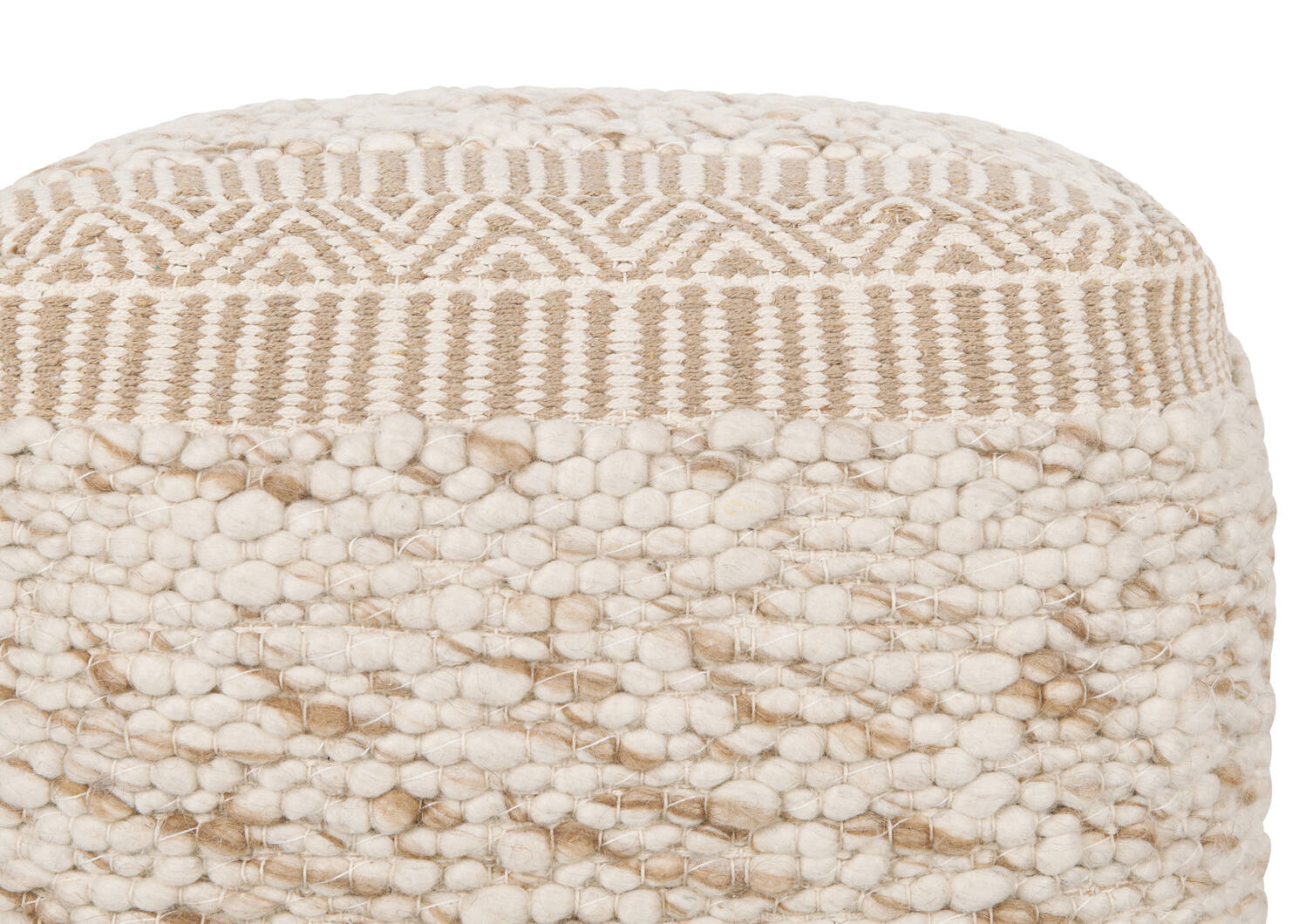 Pouf Seth ivoire/naturel