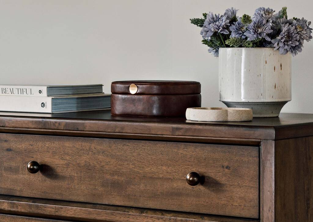 Grande bo&icirc;te de rang. ovale Tessa cognac