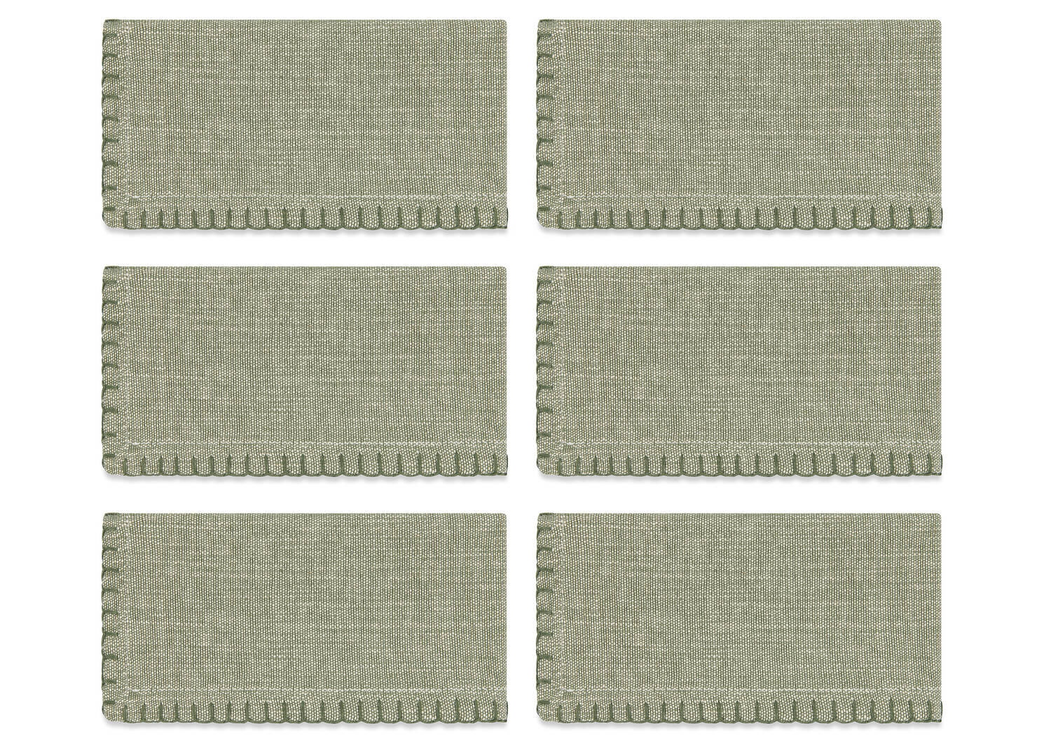 Ensemble de 6 serviettes Aria vert