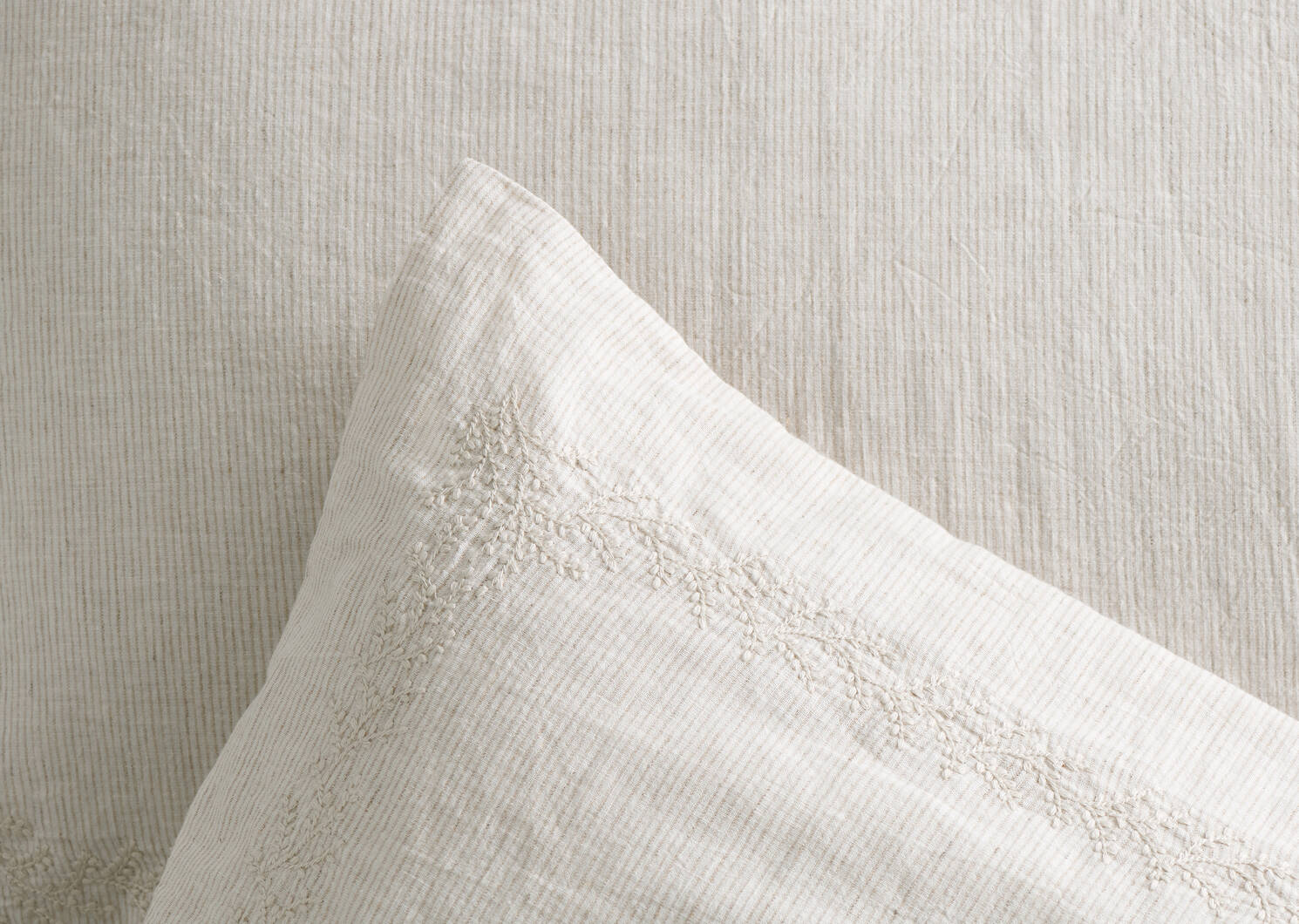 Ciaz Cotton/Linen Duvet Set Queen Iv/Tan