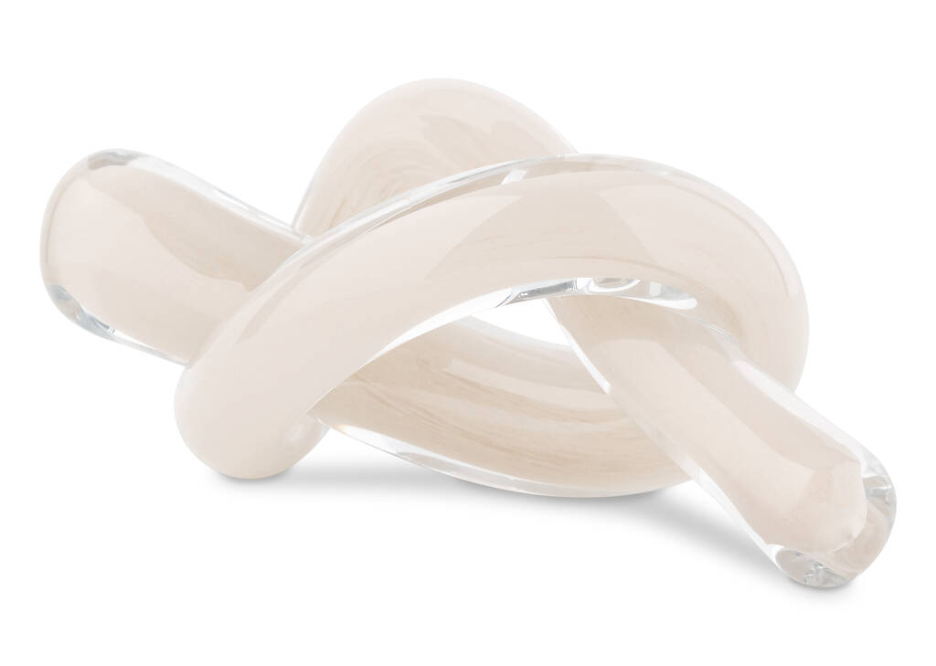 D&eacute;co en verre Knot cr&egrave;me