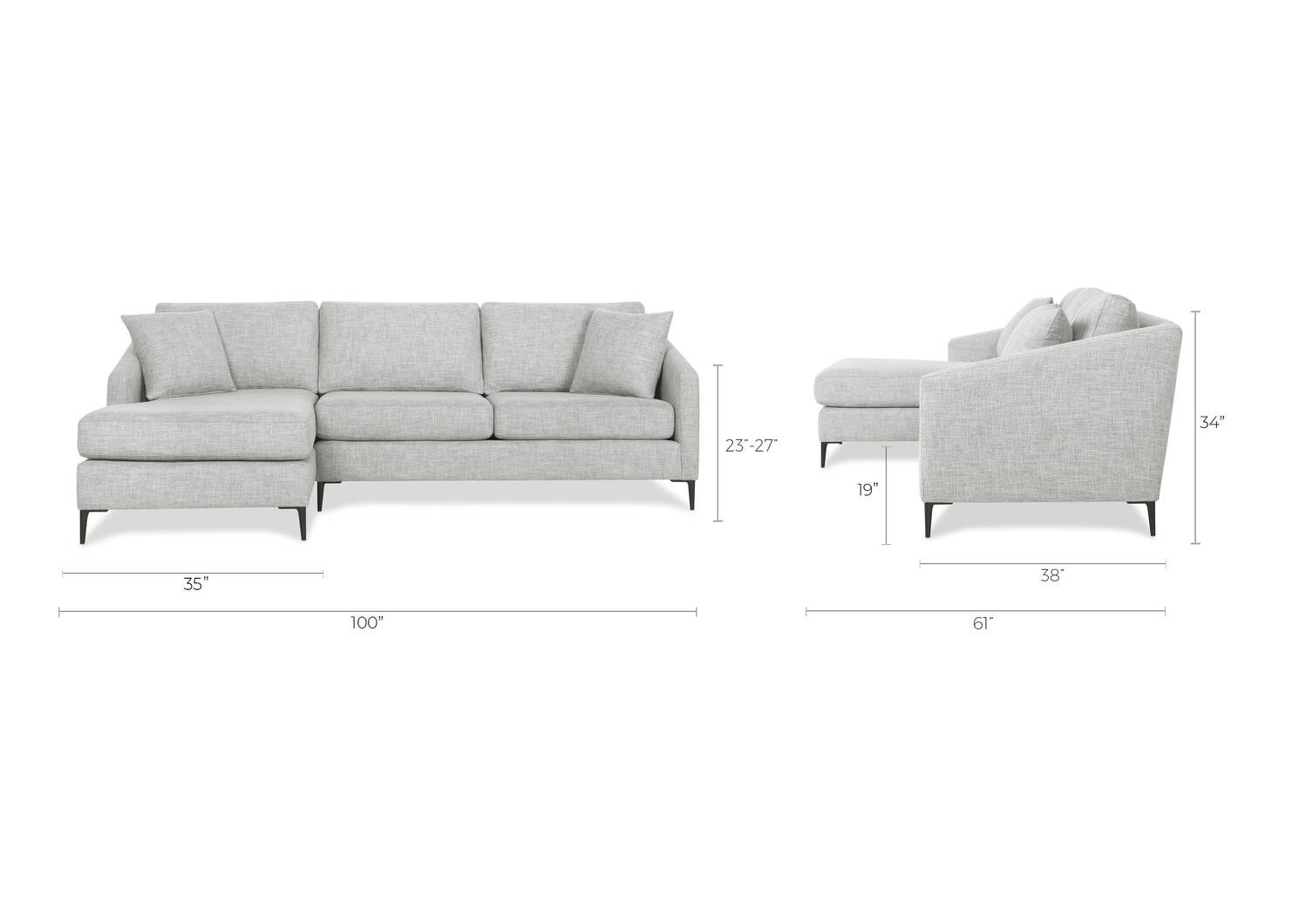 Hensley Sofa Chaise -Wish Silverdus, LCF