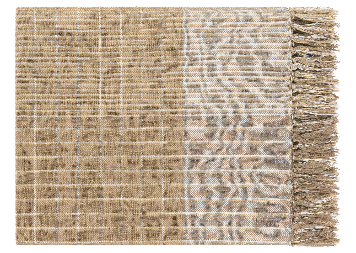 Stevie Cotton Plaid Throw Fawn/Multi