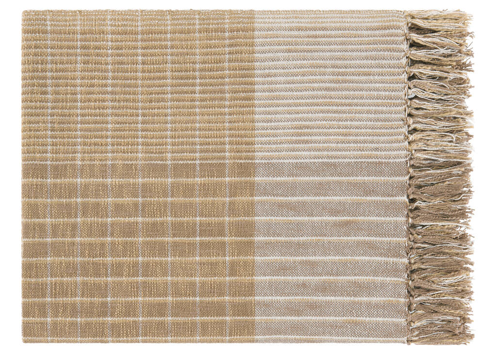 Stevie Cotton Plaid Throw Fawn/Multi