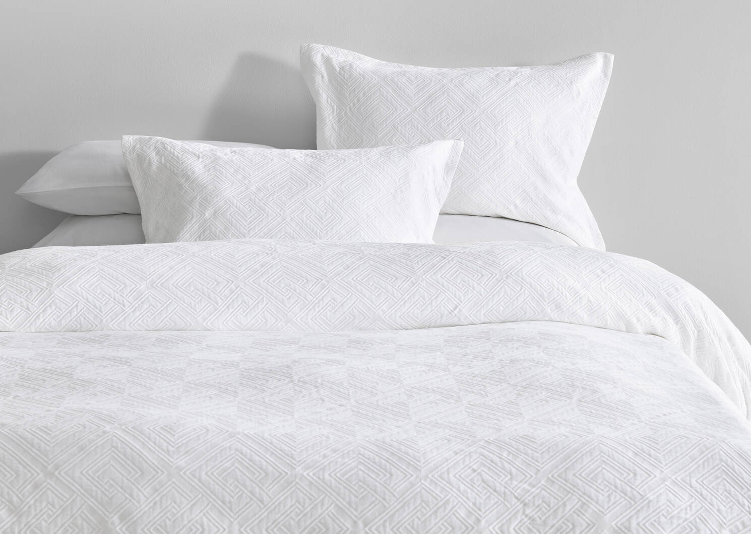 Romey Cotton Duvet Set Queen White