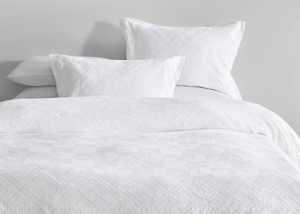 Romey Cotton Duvet Set Queen White