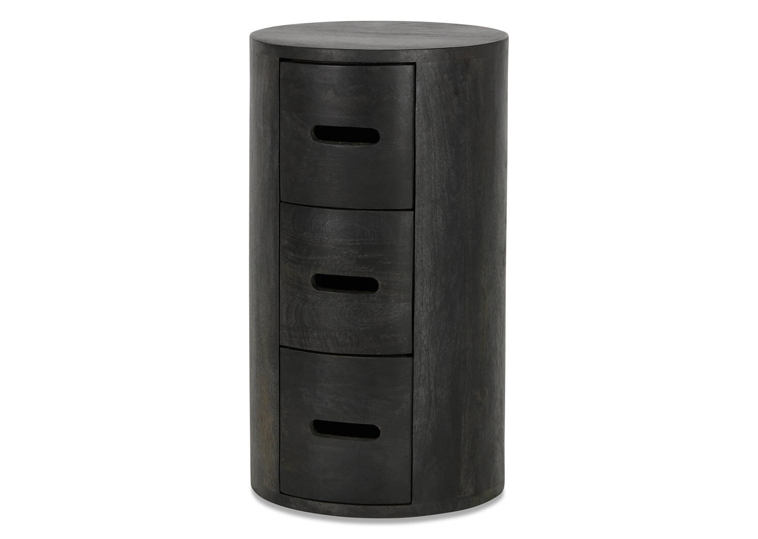 Drum 3 Drawer Pedestal -Mango Black