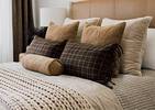 Coussin à carreaux Charlton 14x24 brun