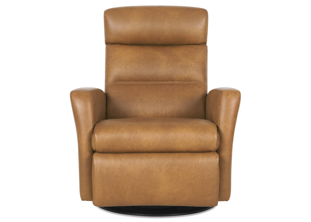 Fauteuil inc. en cuir Jasper -Sol ambré